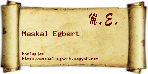 Maskal Egbert névjegykártya
